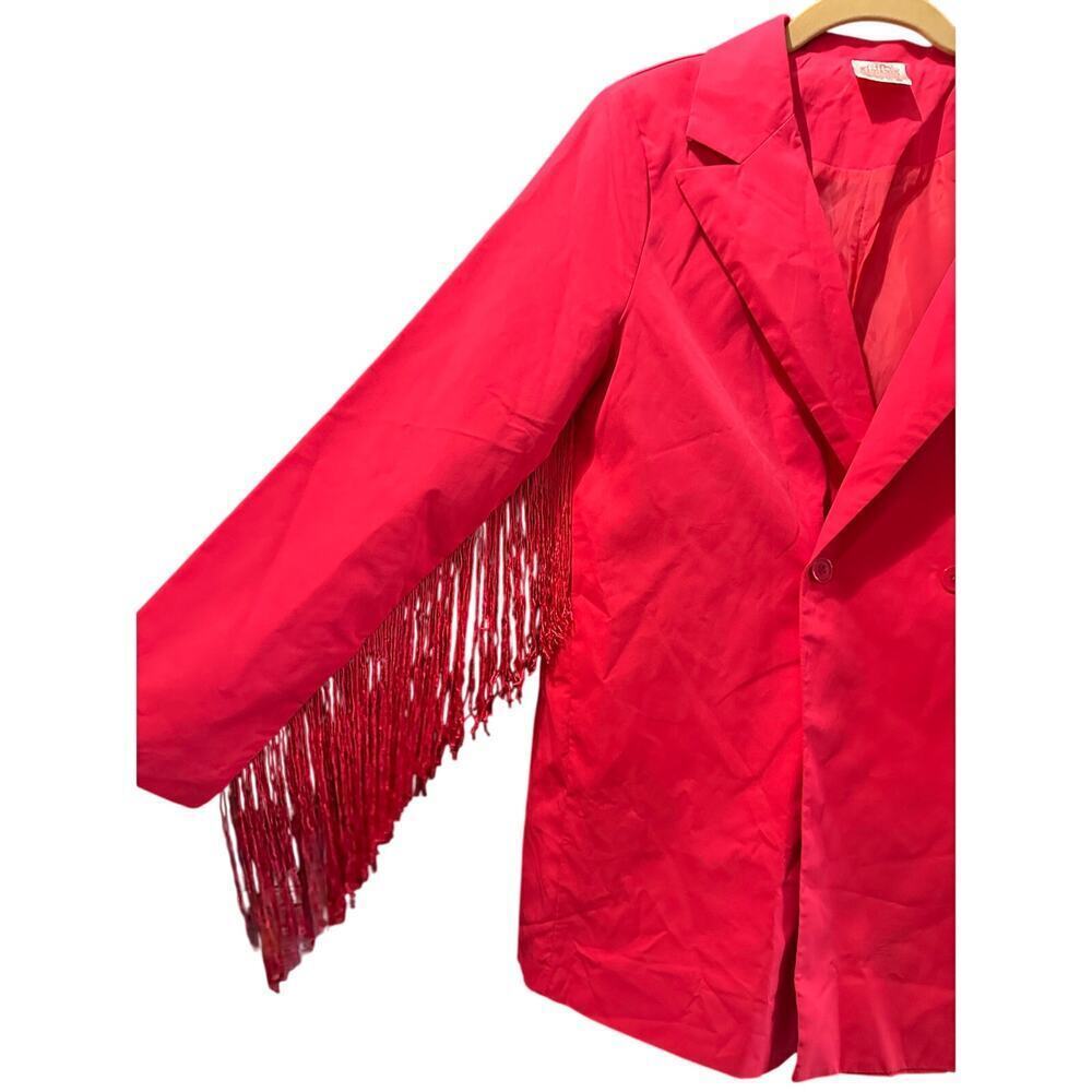 Wild Junkie Boutique pink Fringe Sleeve western Blazer jacket Size Small